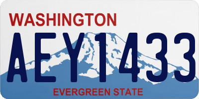 WA license plate AEY1433