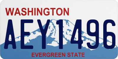 WA license plate AEY1496