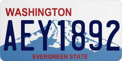 WA license plate AEY1892
