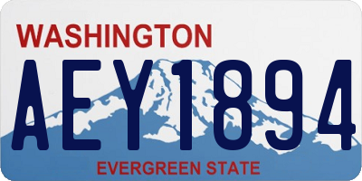 WA license plate AEY1894