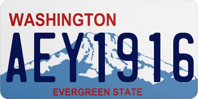 WA license plate AEY1916