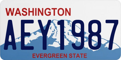 WA license plate AEY1987