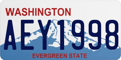 WA license plate AEY1998