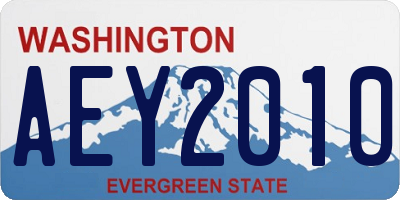 WA license plate AEY2010