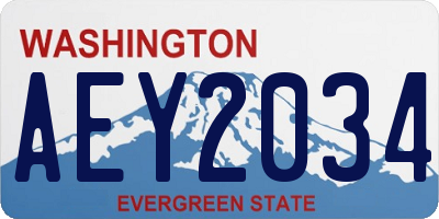 WA license plate AEY2034