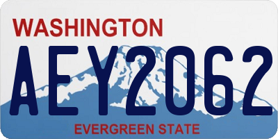 WA license plate AEY2062