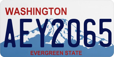 WA license plate AEY2065
