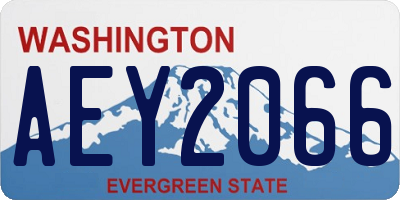 WA license plate AEY2066
