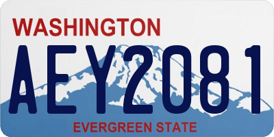 WA license plate AEY2081