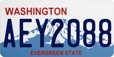 WA license plate AEY2088