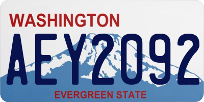 WA license plate AEY2092
