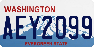 WA license plate AEY2099