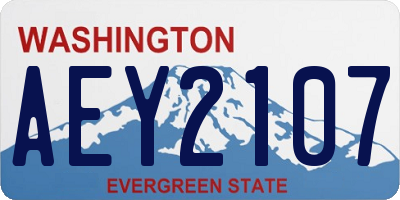 WA license plate AEY2107