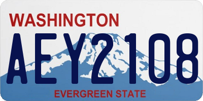WA license plate AEY2108