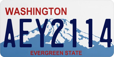 WA license plate AEY2114