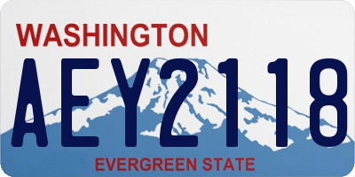 WA license plate AEY2118
