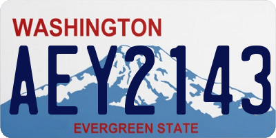 WA license plate AEY2143