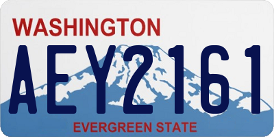 WA license plate AEY2161