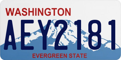 WA license plate AEY2181