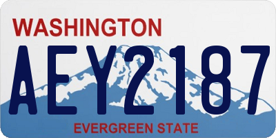 WA license plate AEY2187