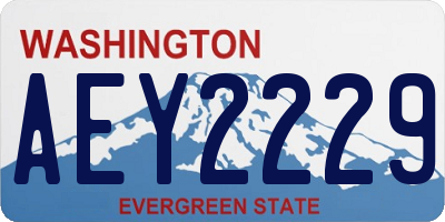 WA license plate AEY2229