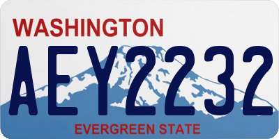 WA license plate AEY2232