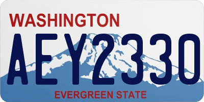 WA license plate AEY2330