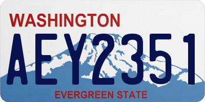 WA license plate AEY2351