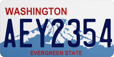 WA license plate AEY2354