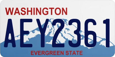 WA license plate AEY2361
