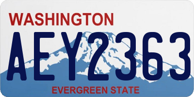 WA license plate AEY2363