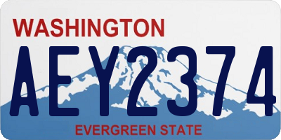 WA license plate AEY2374