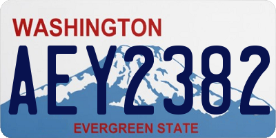 WA license plate AEY2382