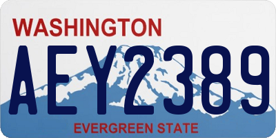 WA license plate AEY2389