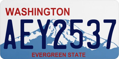 WA license plate AEY2537