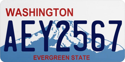 WA license plate AEY2567
