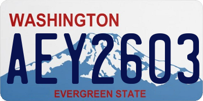 WA license plate AEY2603