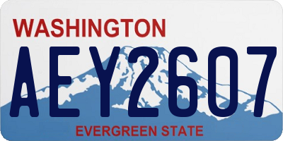 WA license plate AEY2607
