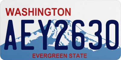 WA license plate AEY2630