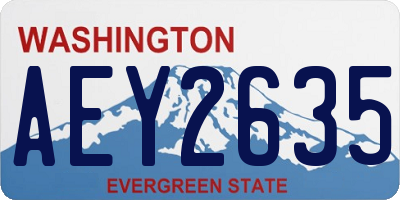 WA license plate AEY2635