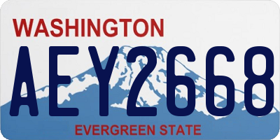 WA license plate AEY2668