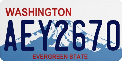 WA license plate AEY2670