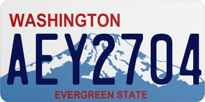 WA license plate AEY2704