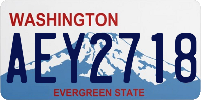 WA license plate AEY2718