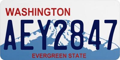 WA license plate AEY2847