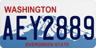 WA license plate AEY2889