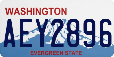 WA license plate AEY2896