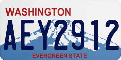 WA license plate AEY2912
