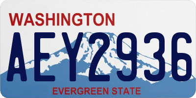 WA license plate AEY2936