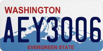 WA license plate AEY3006